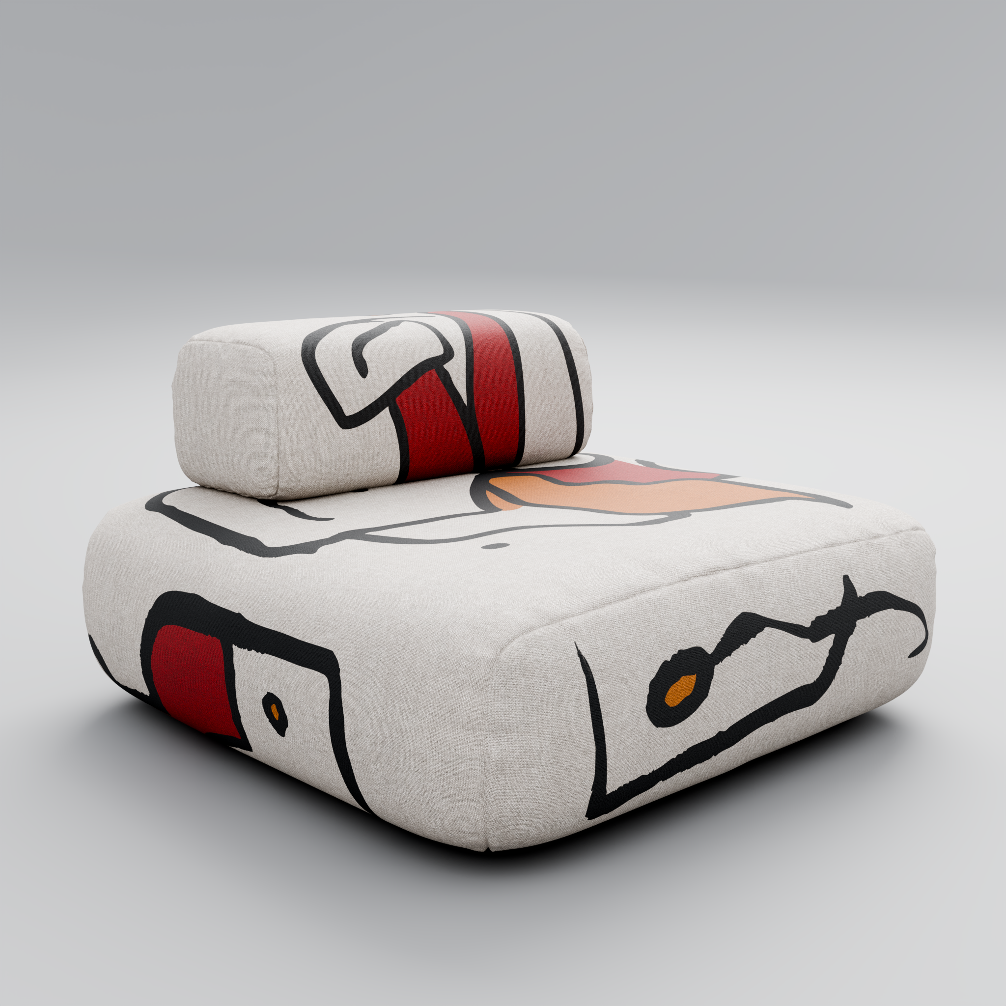 Vandal Modular Armchair: A Minimalist Canvas for Self-Expression