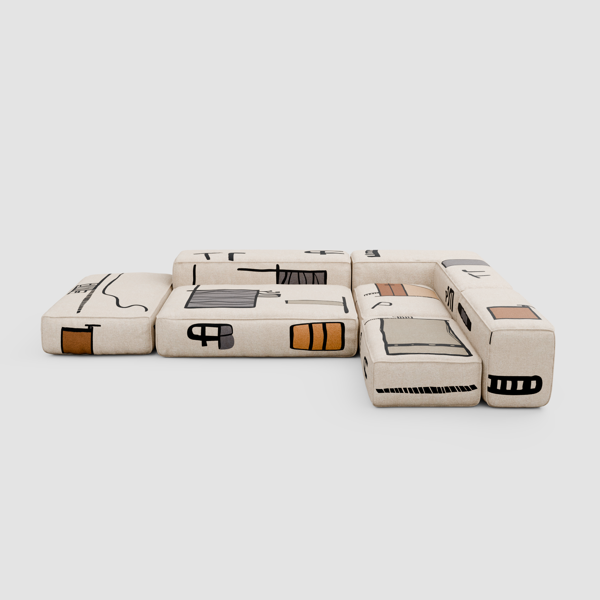 RAW SKETCH Modular Sofa: Architecture of the Urban Canvas