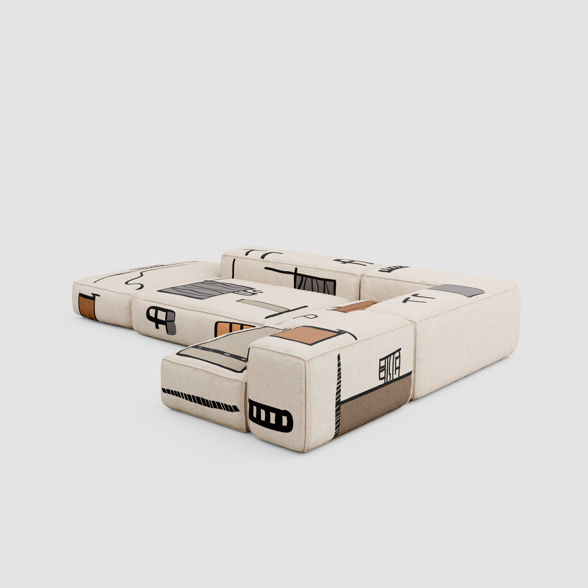 RAW SKETCH Modular Sofa: Architecture of the Urban Canvas