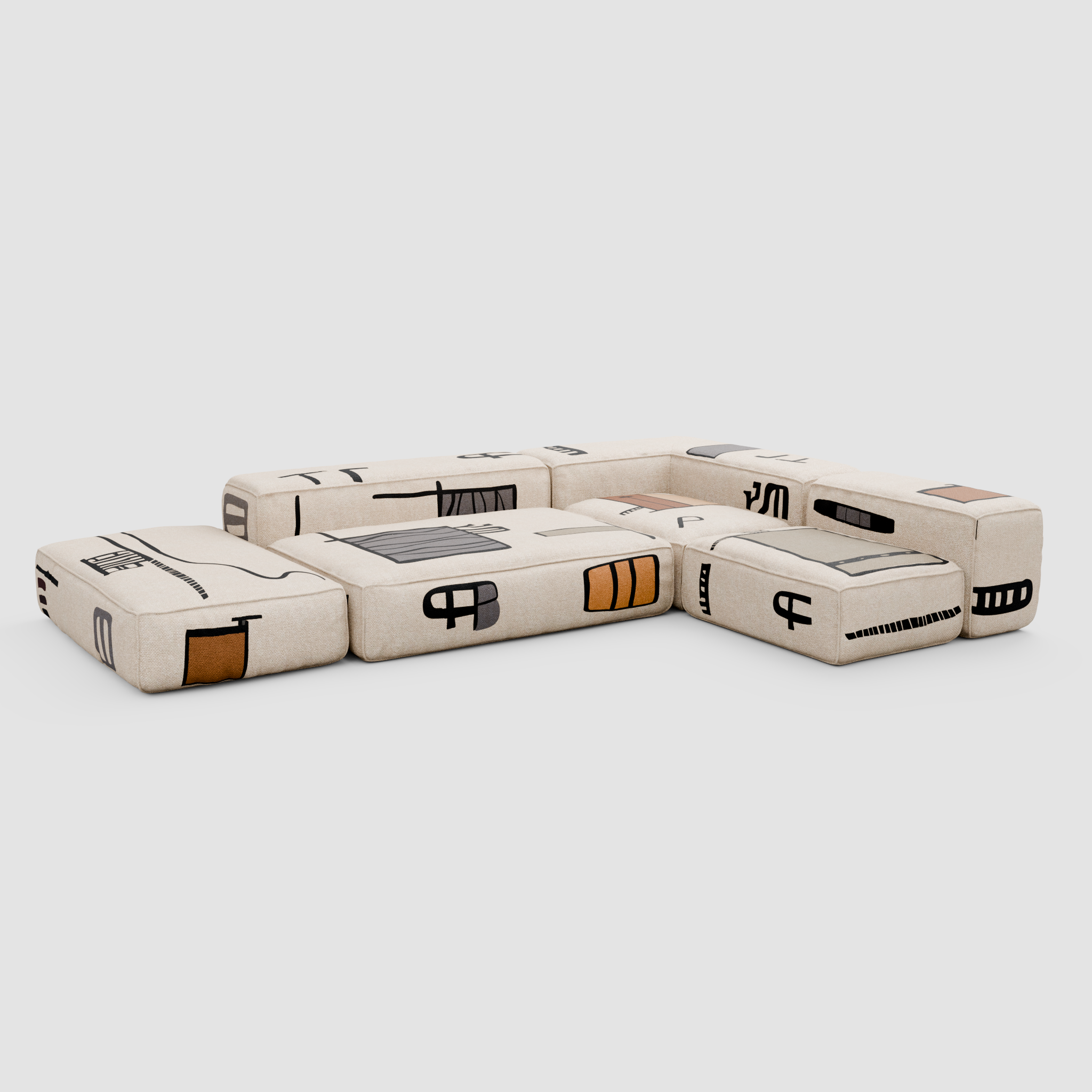 RAW SKETCH Modular Sofa: Architecture of the Urban Canvas