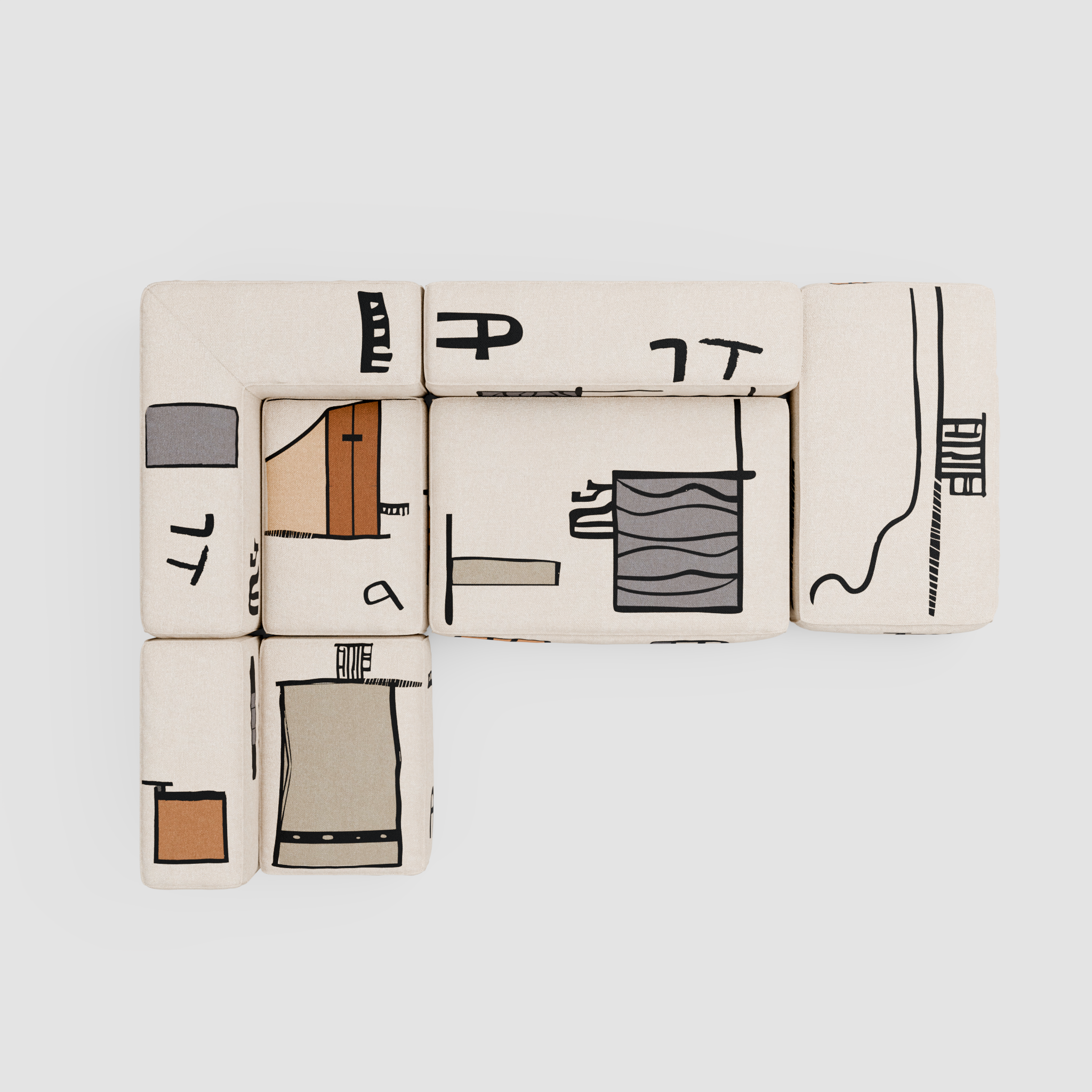 RAW SKETCH Modular Sofa: Architecture of the Urban Canvas