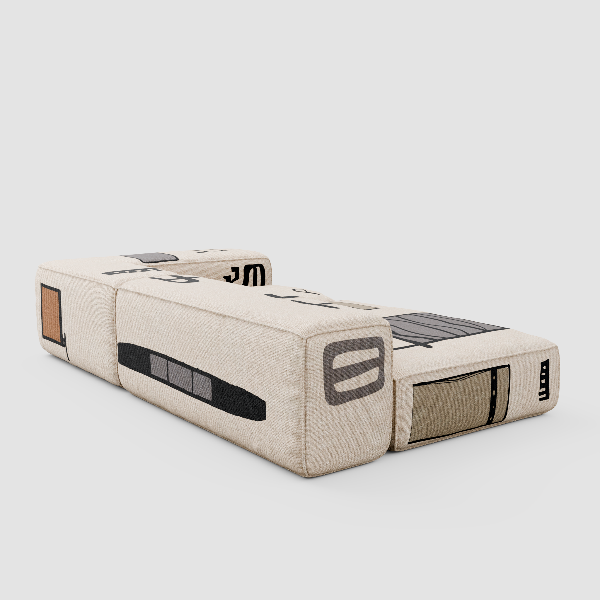 RAW SKETCH Chaise Sofa (Duo): Urban Relaxation for Two