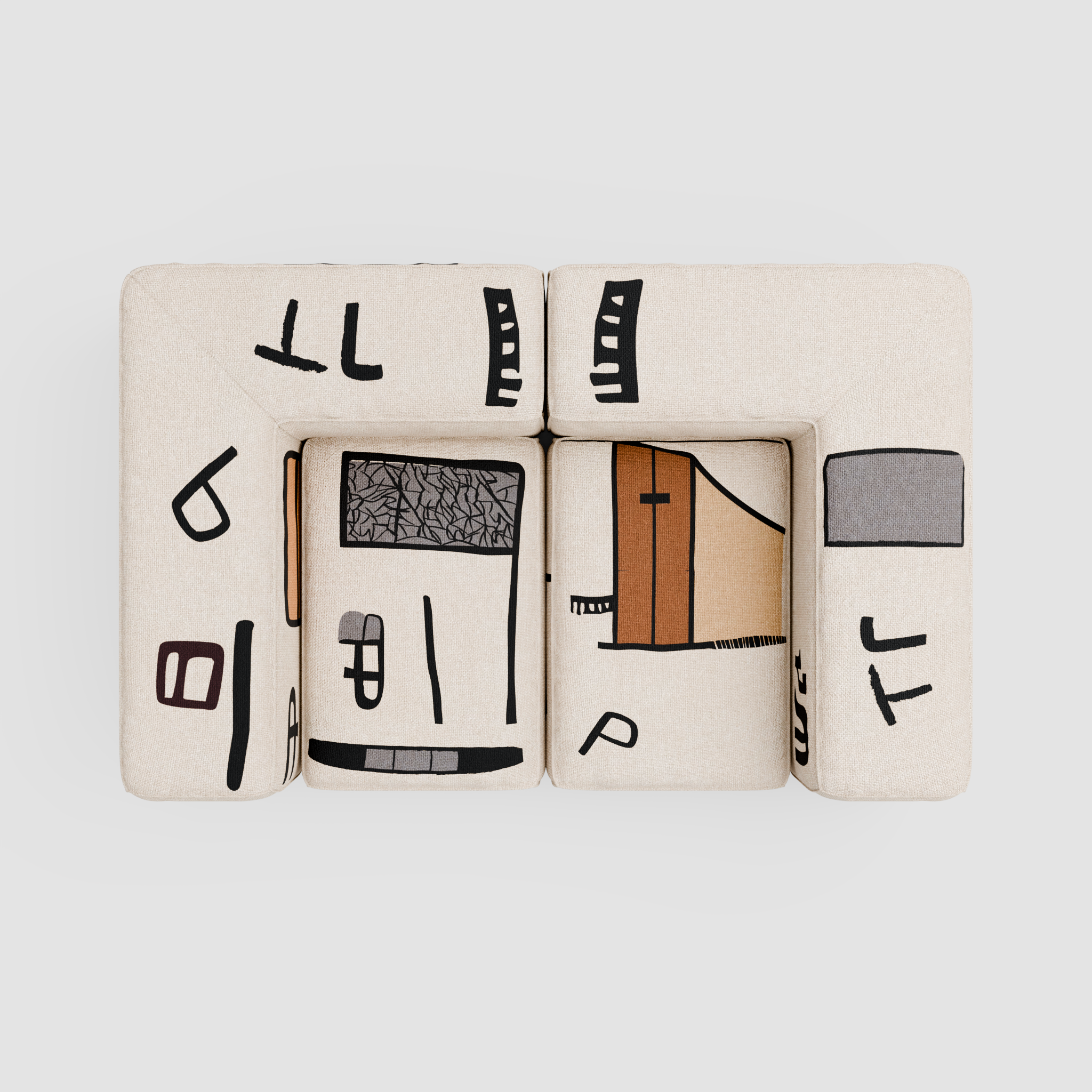 RAW SKETCH Sofa (Tête-à-Tête): A Dialogue of Forms