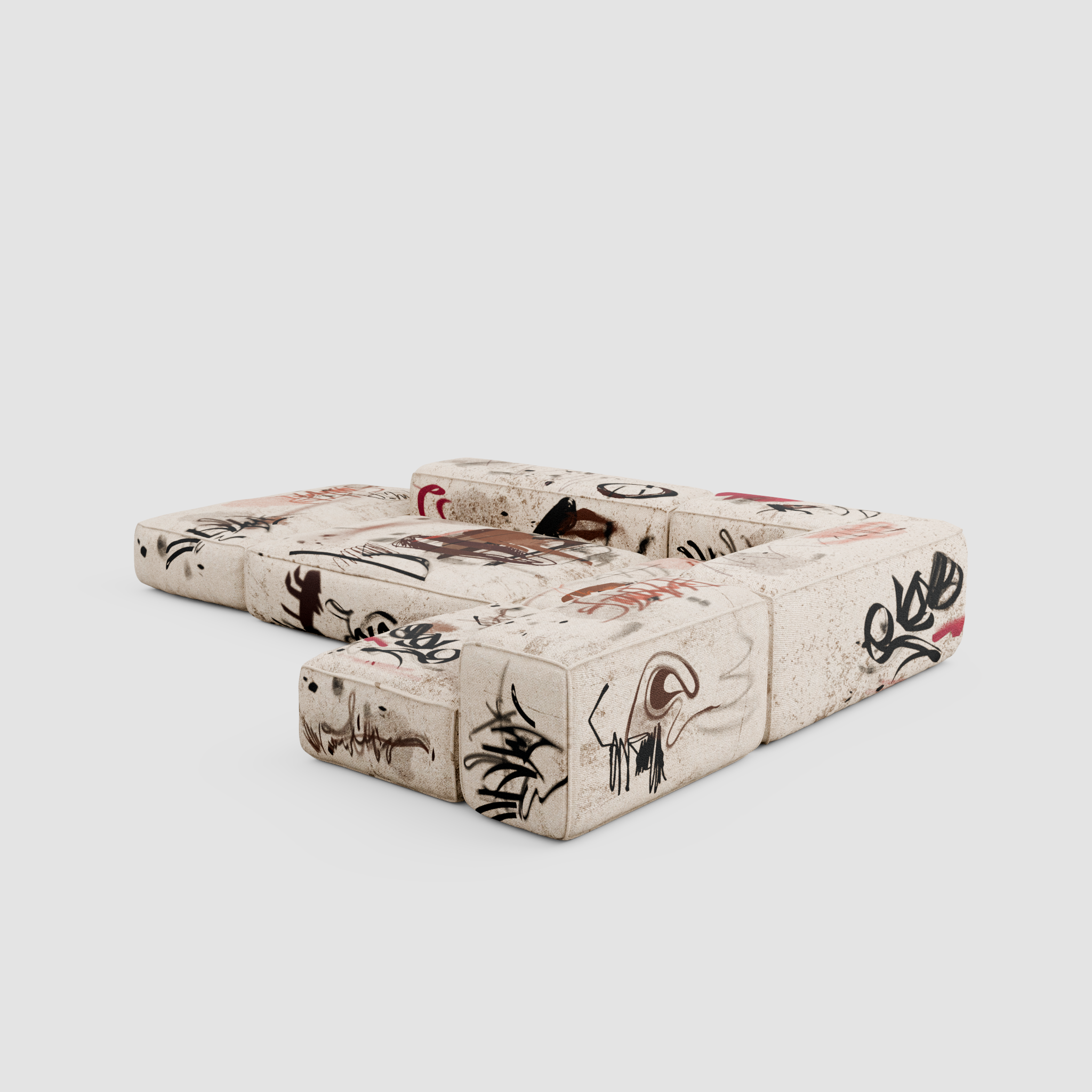 RAW TRACE Modular Sofa: Architecture of the Urban Canvas
