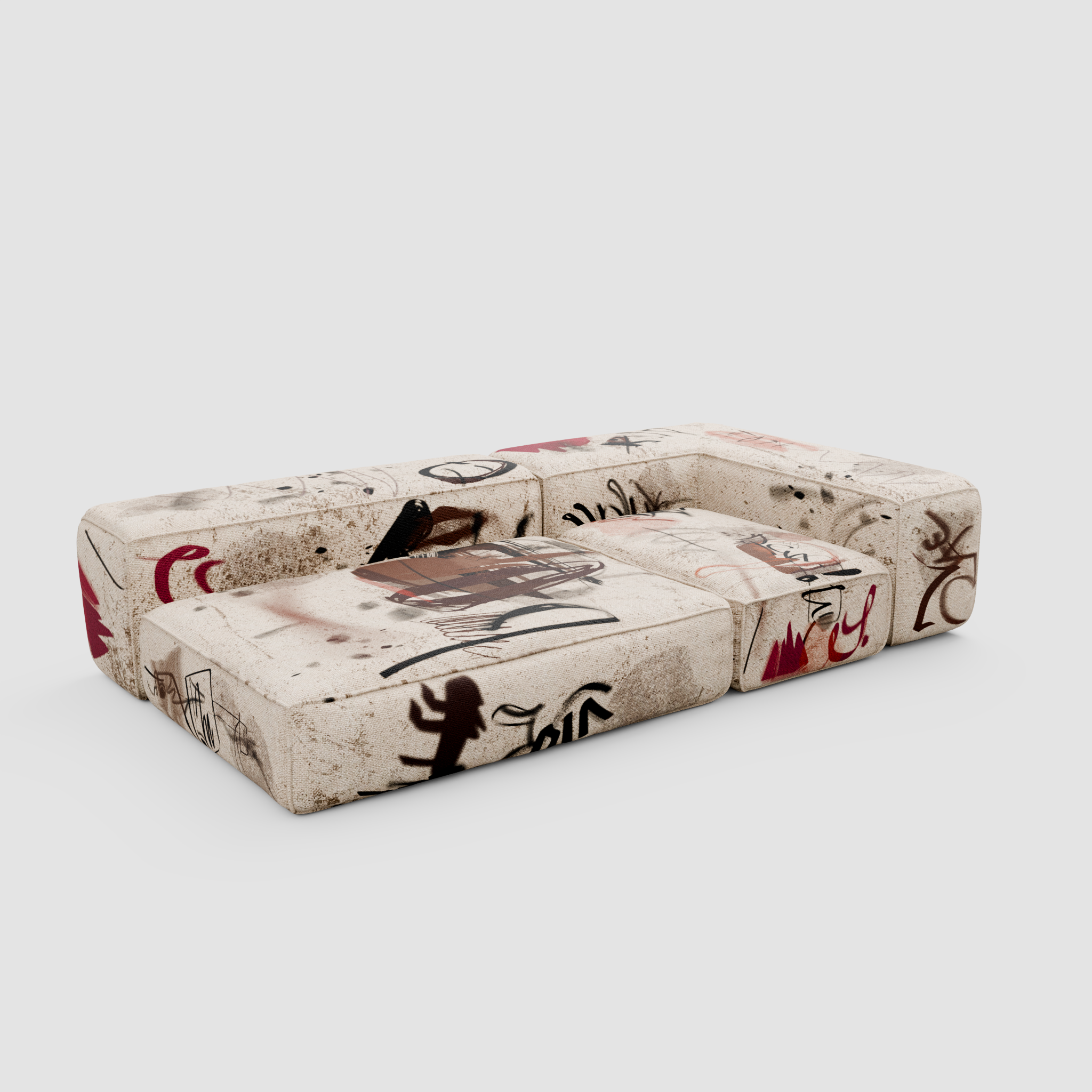 RAW TRACE Chaise Sofa (Duo): Urban Relaxation for Two
