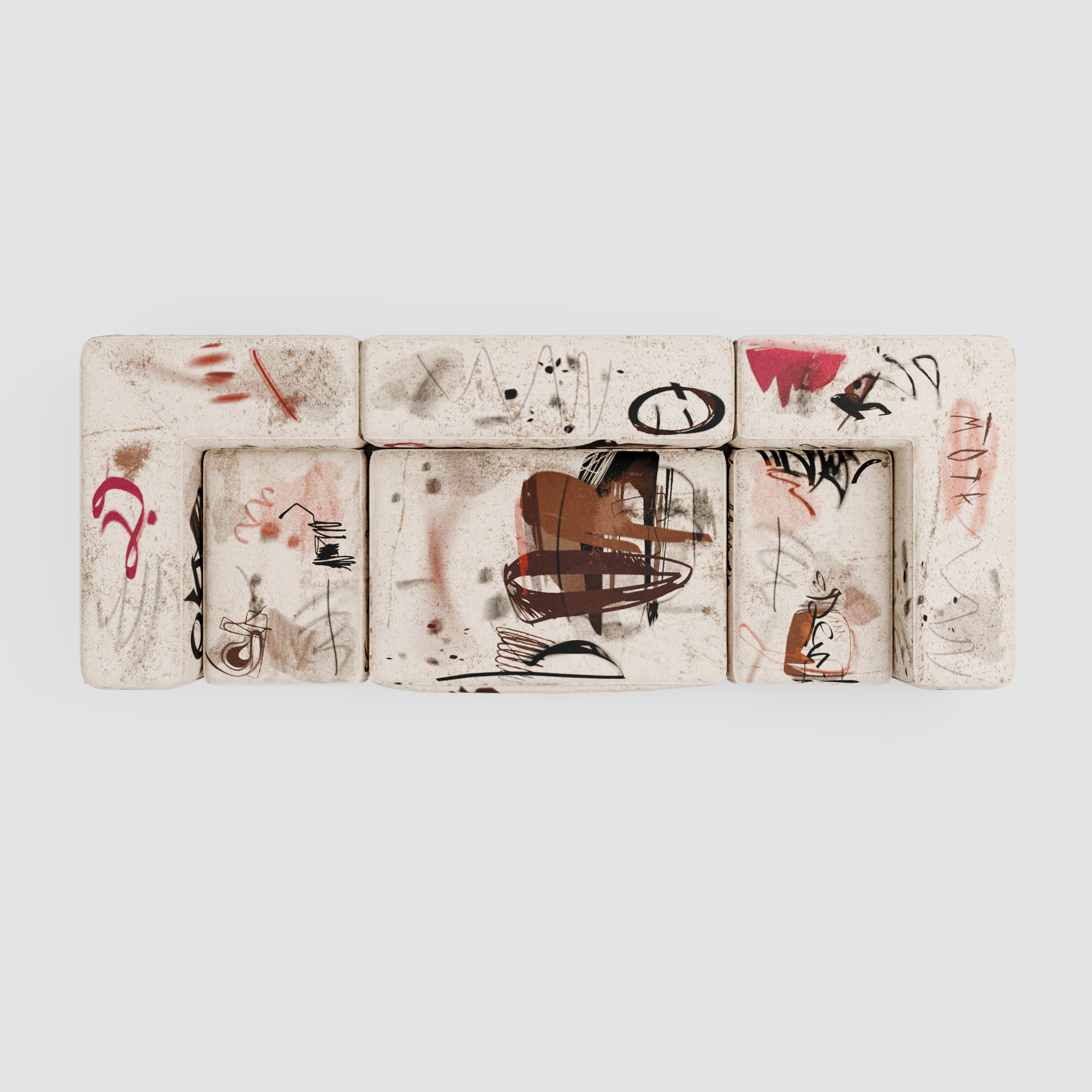 RAW TRACE Linear Sofa (Trio): Urban Perspective