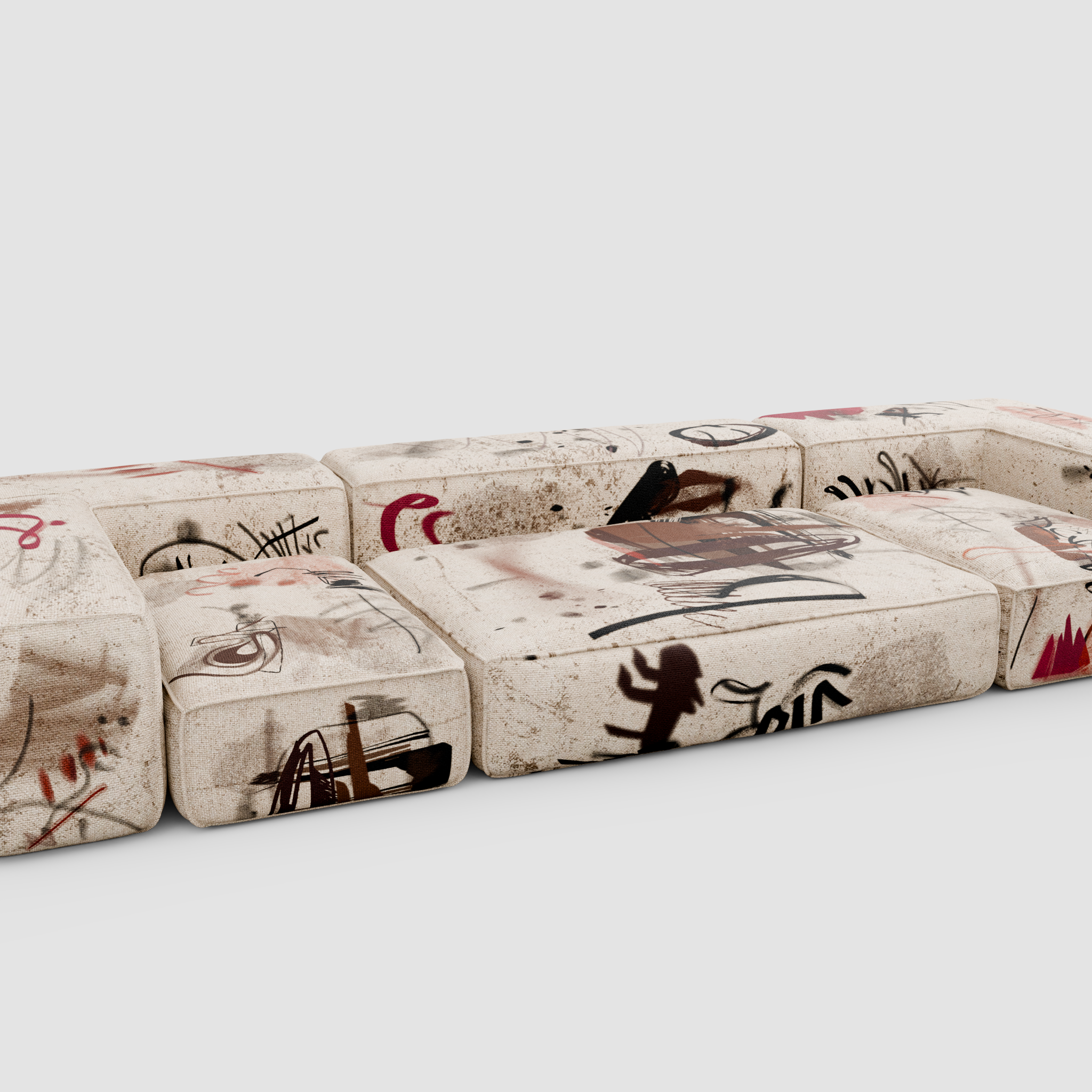 RAW TRACE Linear Sofa (Trio): Urban Perspective
