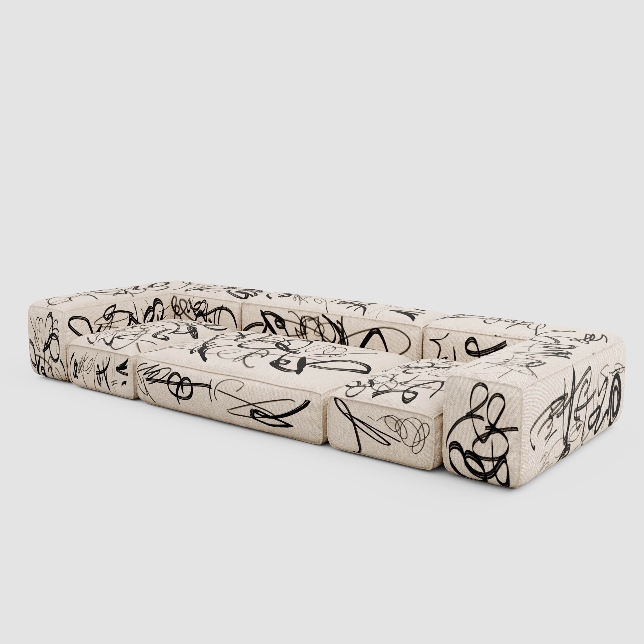 RAW VANDAL Linear Sofa (Trio): Urban Perspective