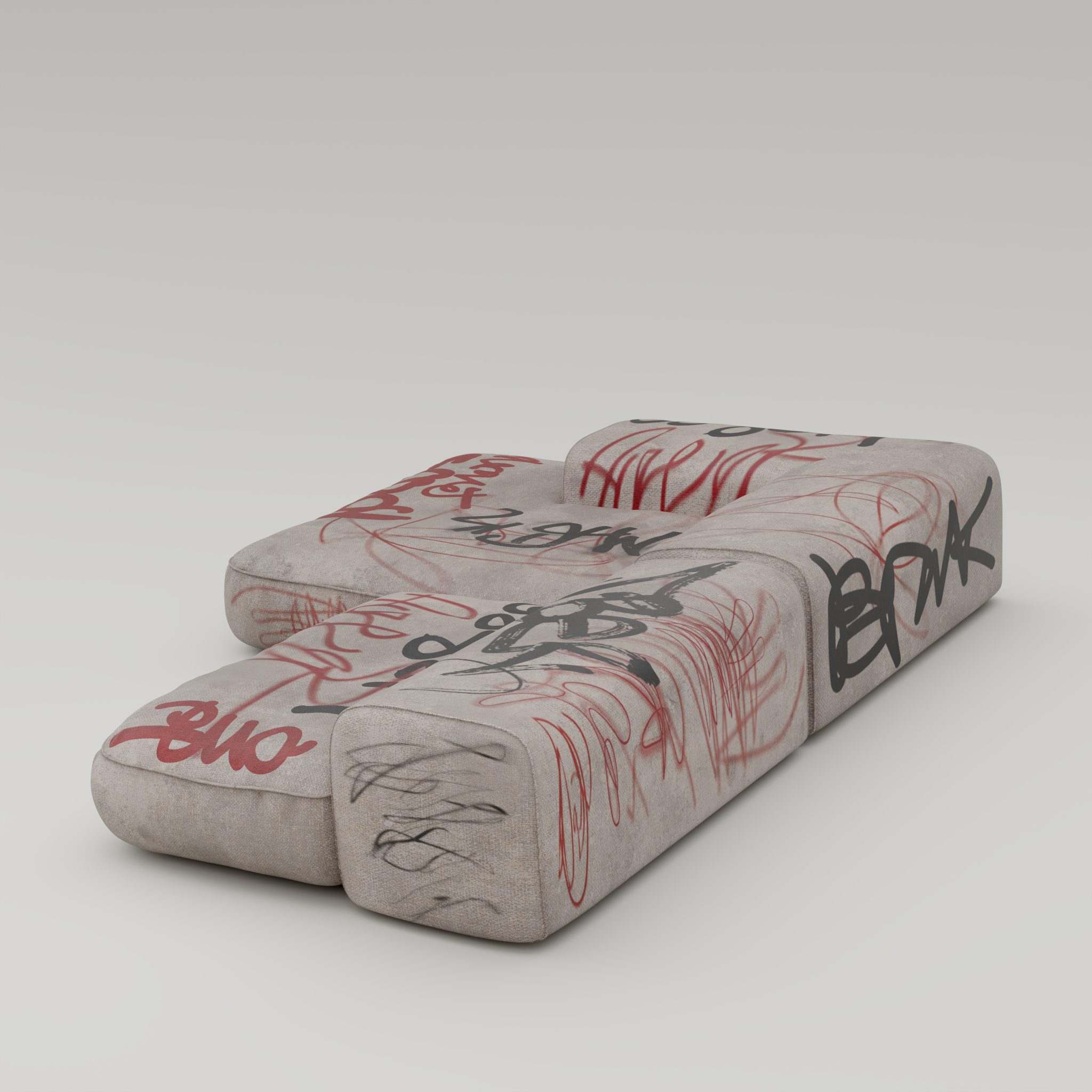 TRACE RAW Modular Sofa: Unfiltered Street Energy