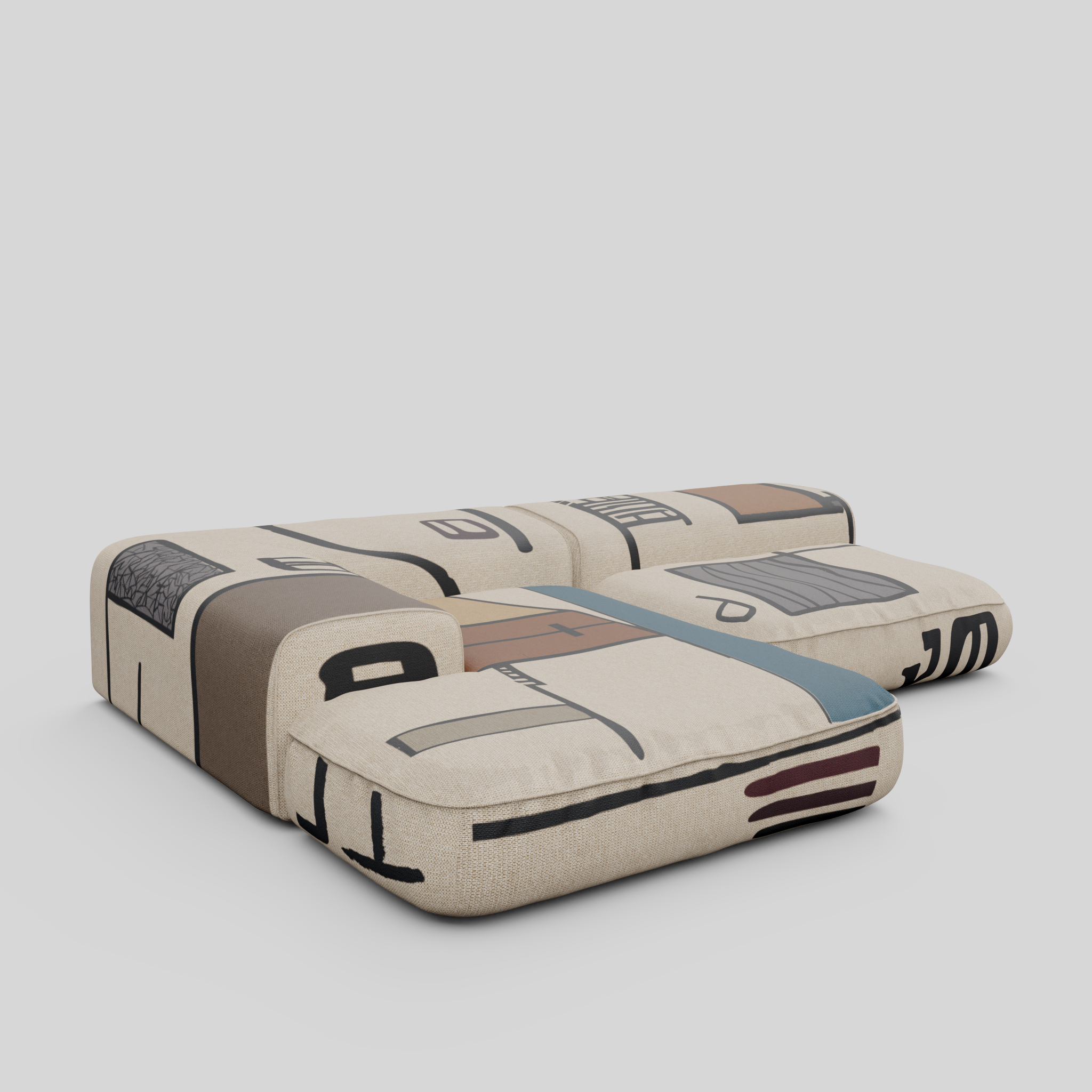 TRACE SKETCH Modular Sofa: Unfiltered Street Energy