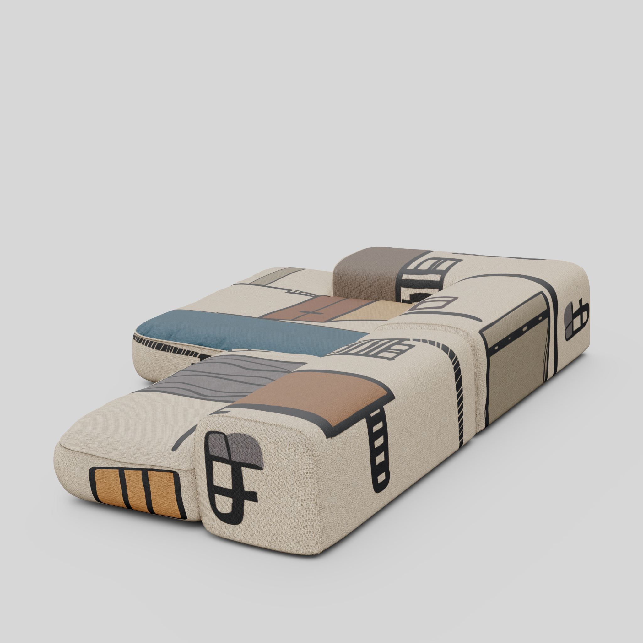 TRACE SKETCH Modular Sofa: Unfiltered Street Energy