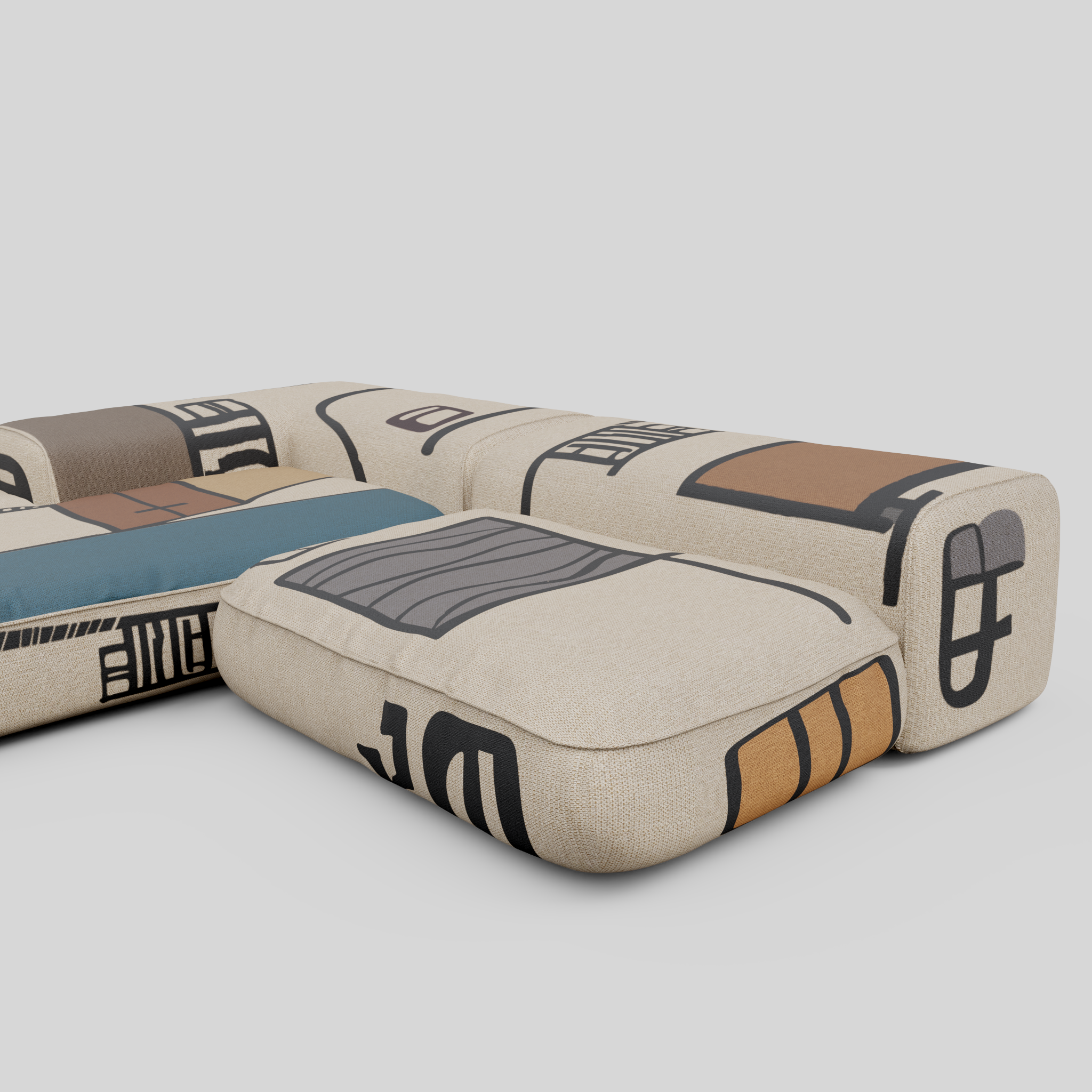 TRACE SKETCH Modular Sofa: Unfiltered Street Energy