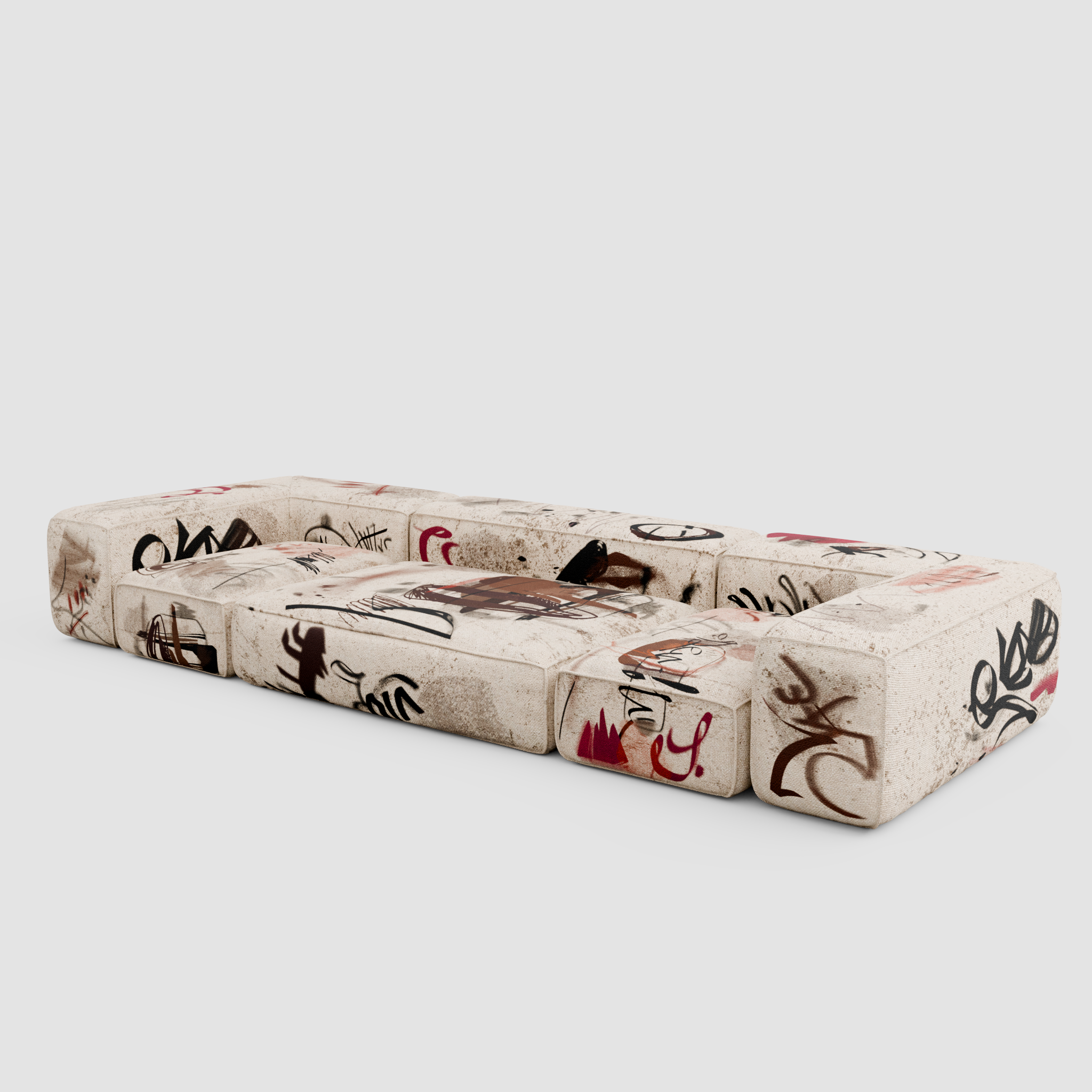 RAW TRACE Linear Sofa (Trio): Urban Perspective