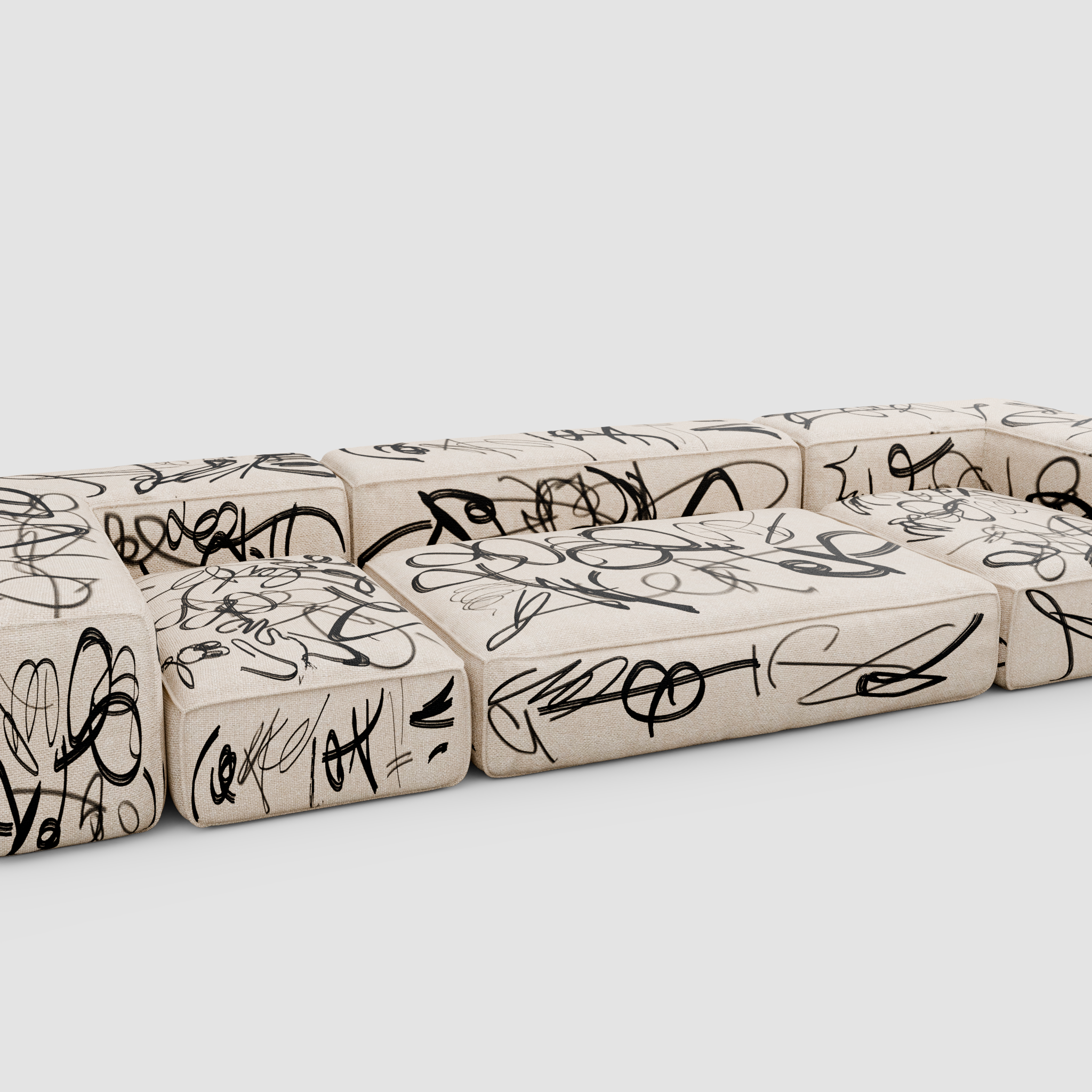 RAW VANDAL Linear Sofa (Trio): Urban Perspective